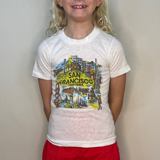 1970s Kids' San Francisco California T-Shirt, Wright’s Knitwear Size 6