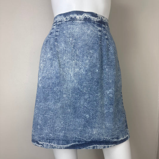 1980s Acid Wash Denim Mini Skirt, RS Sport Ronnie Salloway Size Small