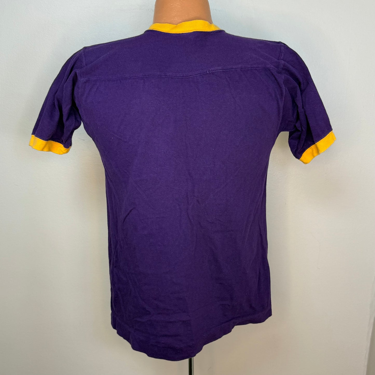 1970s LSU T-Shirt, Louisiana State University Football 34 Jersey Ringer Tee, Sportswear Size Youth Large/Adult Small
