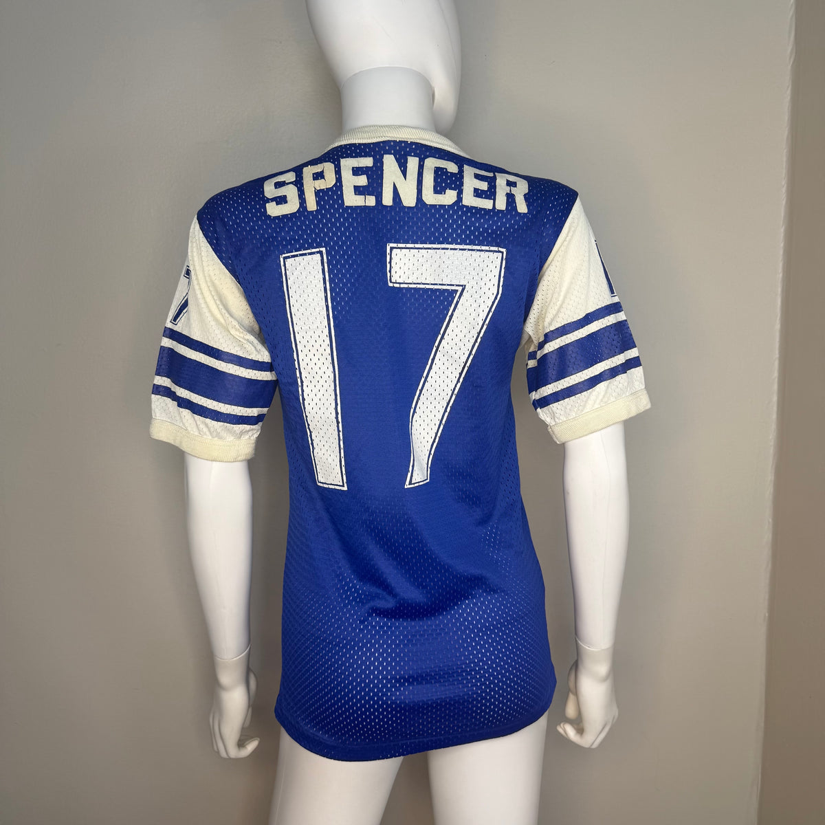 1970s/80s Blue Mesh Jersey T-Shirt, Size Small, Spencer, No 17