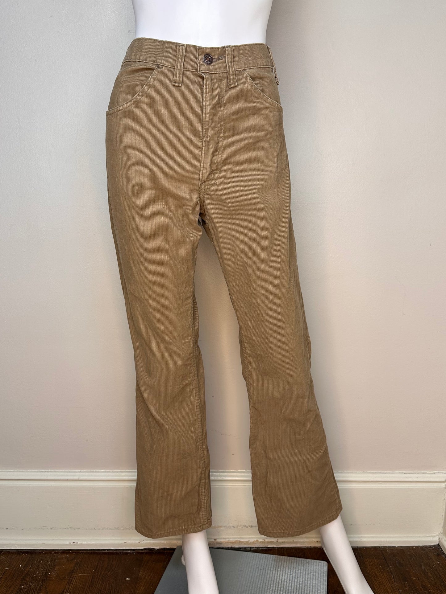 1970s Tan Corduroy Pants, Levi’s Jeans, 646, White Tab, 30"x28.5"