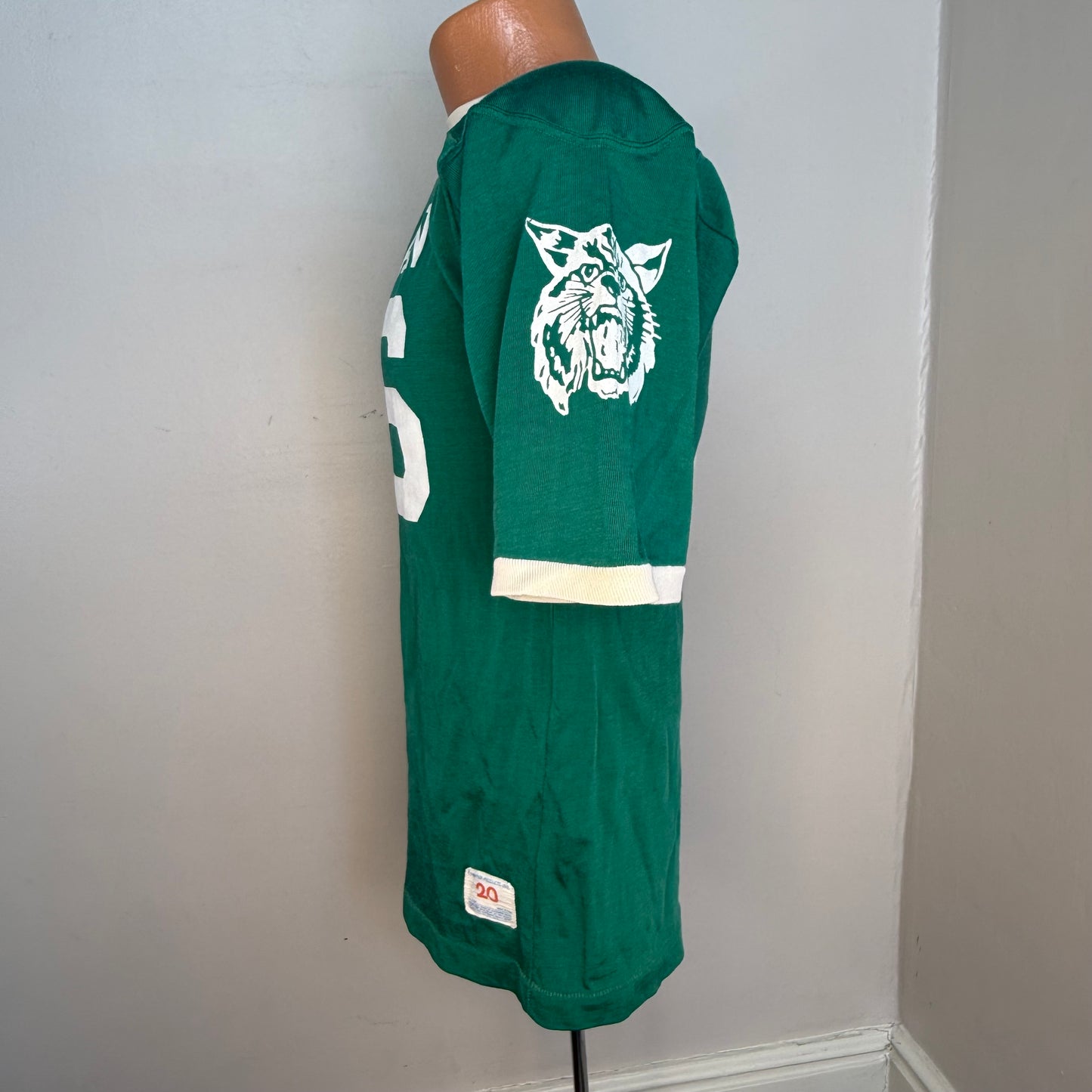 1960s/70s Green Coleman Wildcats Jersey, Champion Products Size Small, Tigers, 76