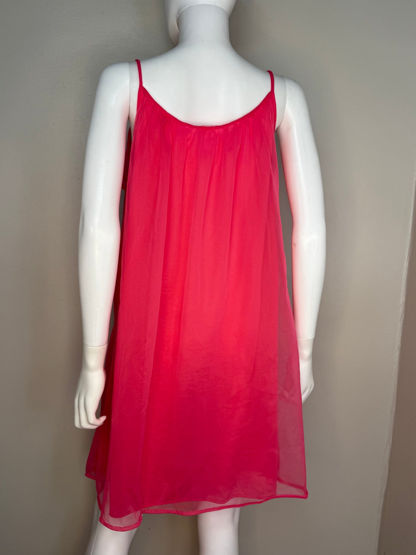 1960s Hot Pink Nightgown, Sears Roebuck and Co Size Small-Medium
