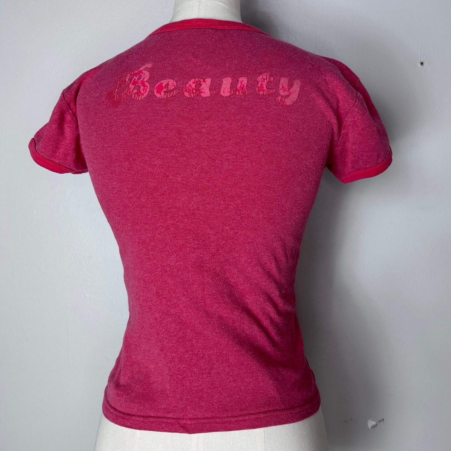 Y2K Betty Boop Baby Doll Ringer Tee, Freeze Size XS, Feminine Cut T-Shirt, Beauty