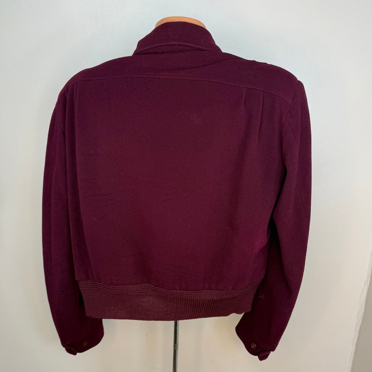 1940s/50s McGregor Windsor Jacket, Size 42, Burgundy, Zip up