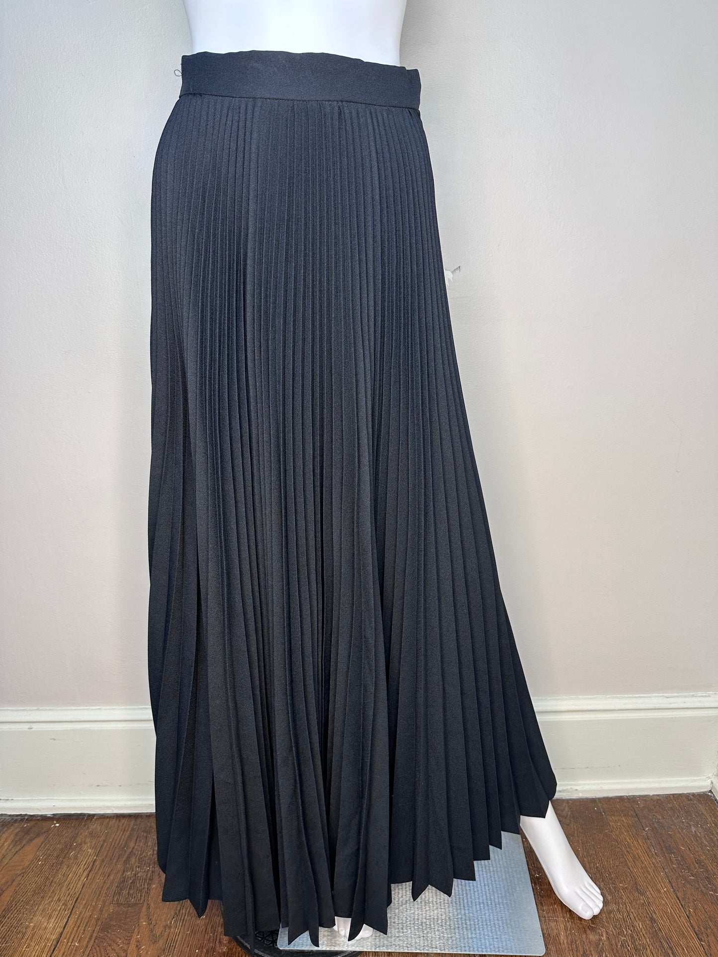 1970s Black Pleated Maxi Skirt, Sir James Size XS