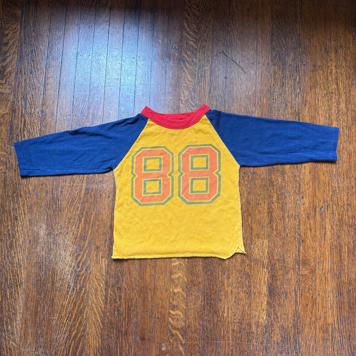 1980s Kids' Sporty Long Sleeve T-Shirt, Active Knits Size Youth 6/7, No 88