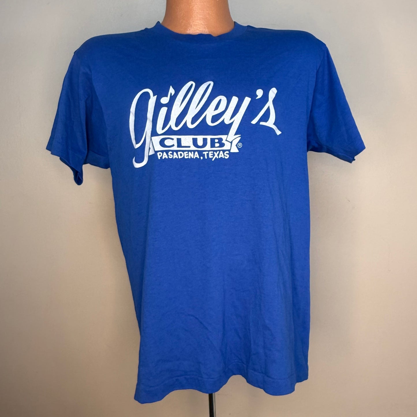 1980s Blue Gilley’s Club T-Shirt, Pasadena Texas, Screen Stars Size Medium, Urban Cowboy