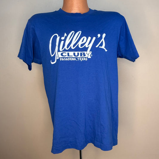 1980s Blue Gilley’s Club T-Shirt, Pasadena Texas, Screen Stars Size Medium, Urban Cowboy