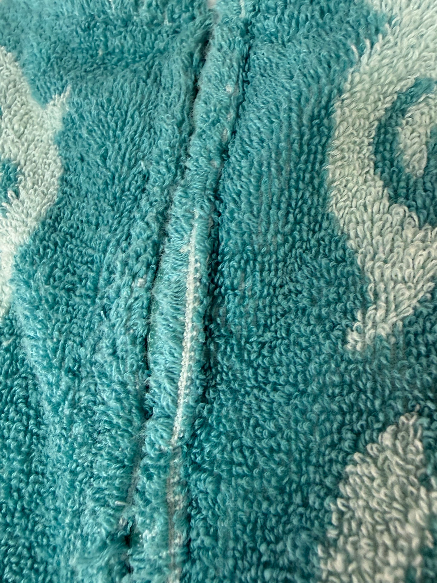 1960s/70s Teal Towel Dress, Gold Crest by Cone, Swim Beach Cover Up Size Small-Medium