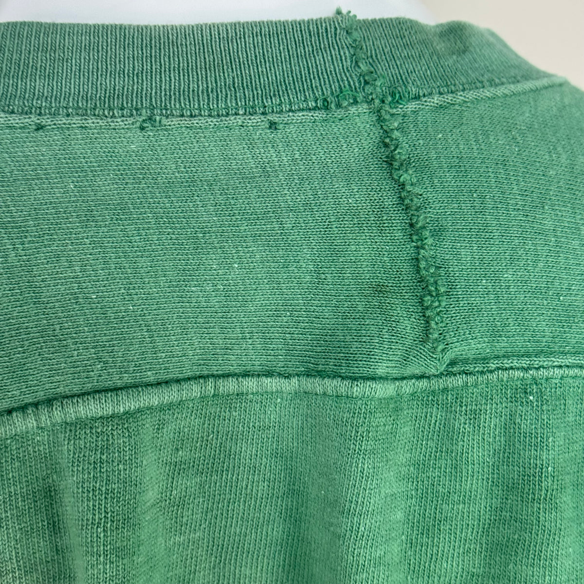 1940s Green Cotton Jersey T-Shirt, Central High Memphis AA, Champion Knitwear Company Running Man Size Medium, Distressed