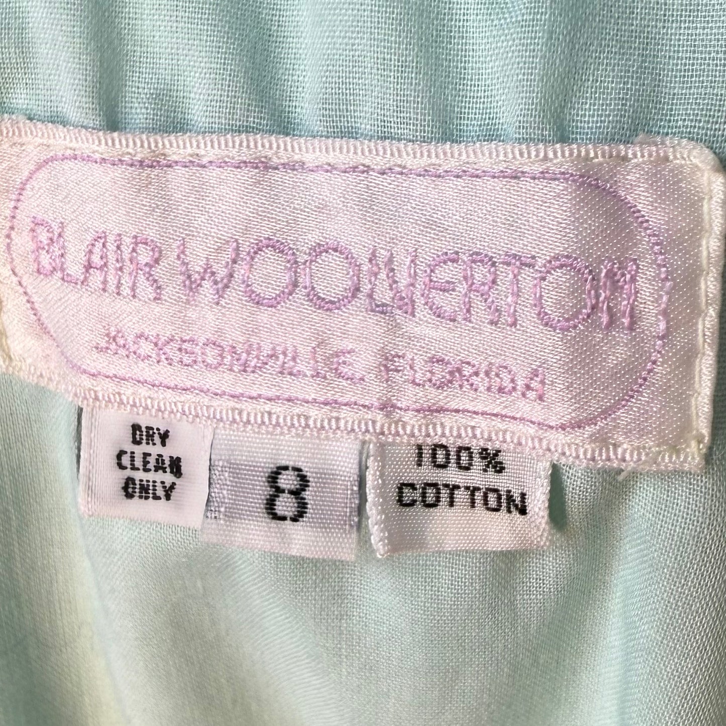 1980s Pastel Green Floral One Shoulder Dress, Blair Woolverton Size XS, Asymmetrical