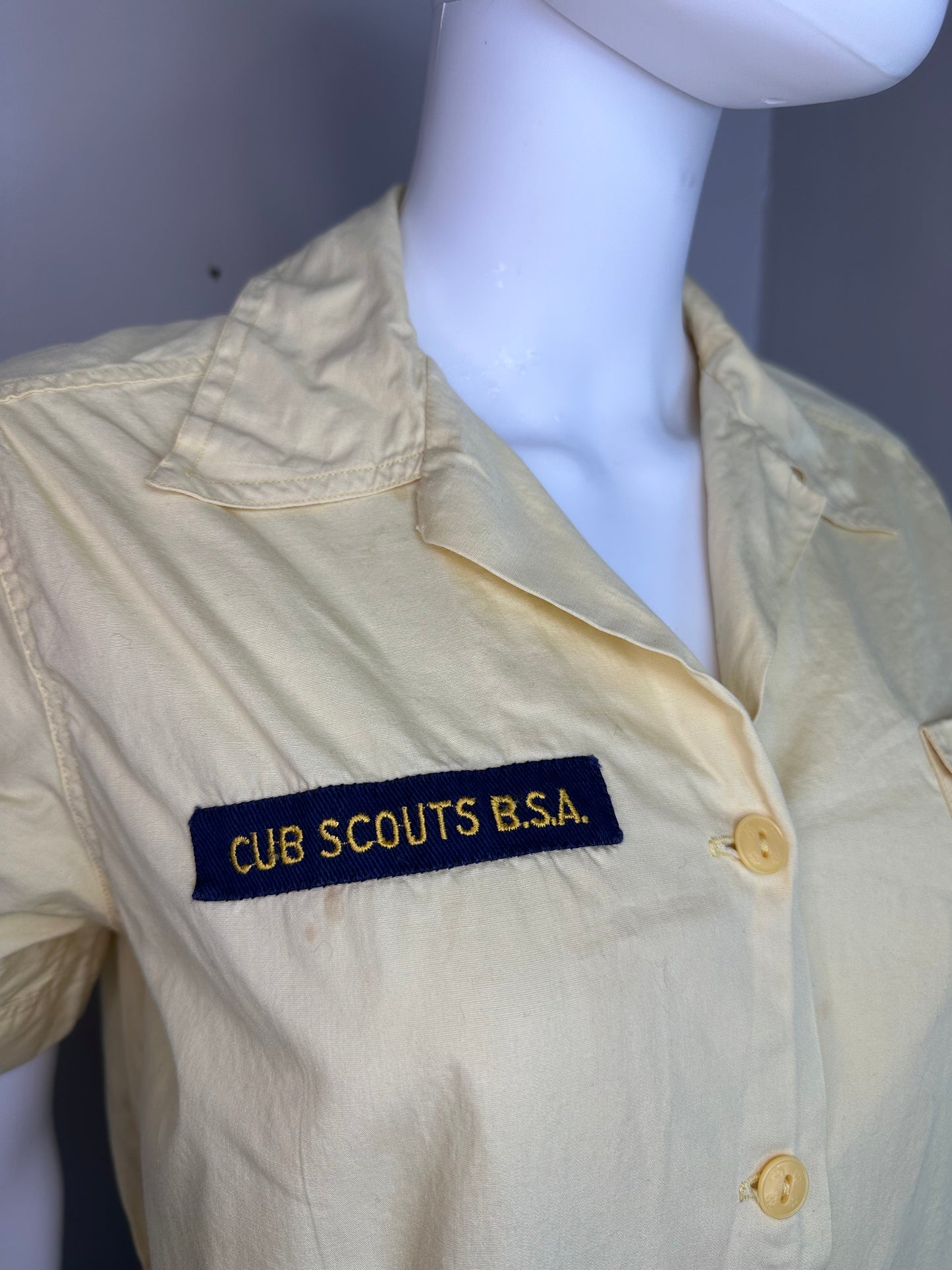 1940s/1950s BSA Cub Scout Den Mother Uniform, Size Small/Medium, Blue Blouse, Yellow Blouse, Blue Skirt, Boy Scouts of America, Memphis Den 2 Pack 51