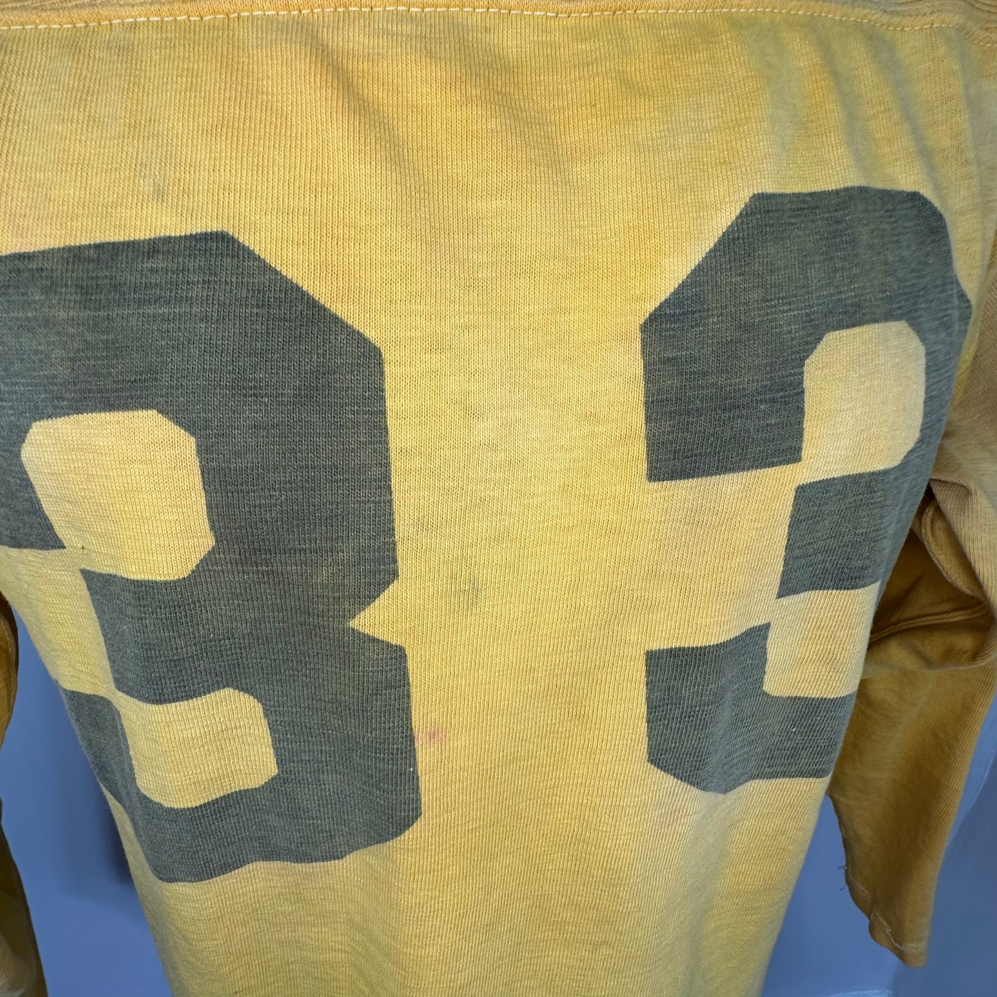 1940s/50s Cotton Football Jersey, Mustard Yellow Number 33, York Arms Co Sporting Goods