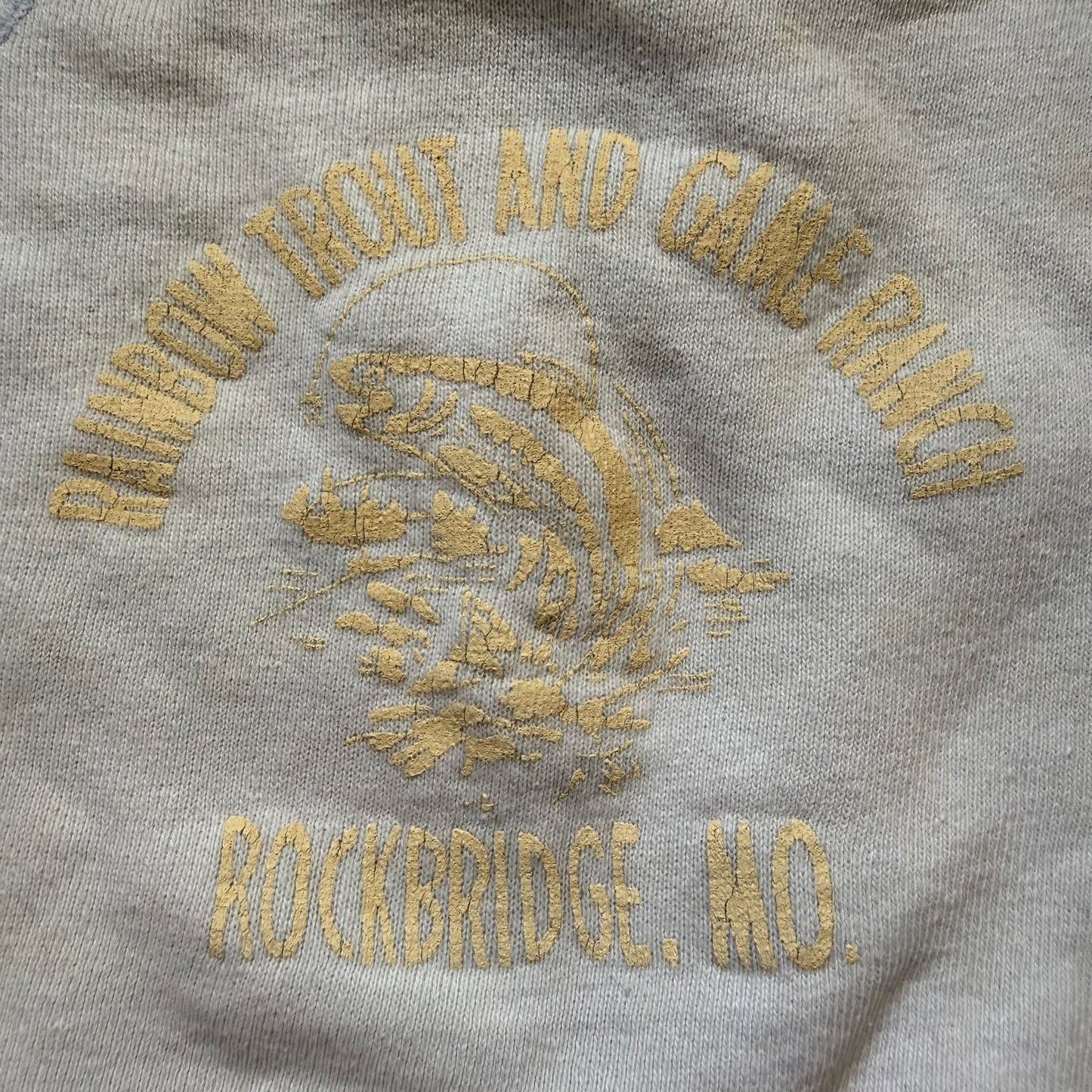 1960s Kids’ Rainbow Trout and Game Ranch Rockbridge MO Short Sleeve Sweatshirt, Allen A Size 12-18m