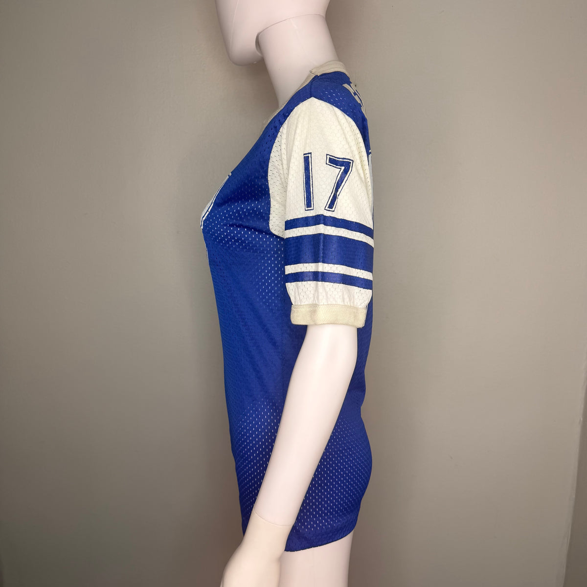 1970s/80s Blue Mesh Jersey T-Shirt, Size Small, Spencer, No 17