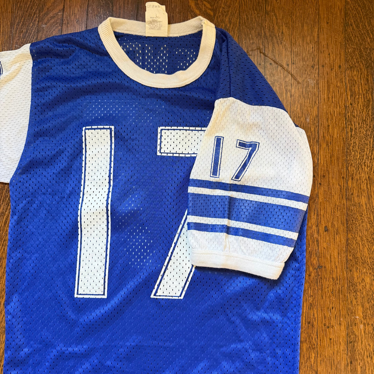 1970s/80s Blue Mesh Jersey T-Shirt, Size Small, Spencer, No 17