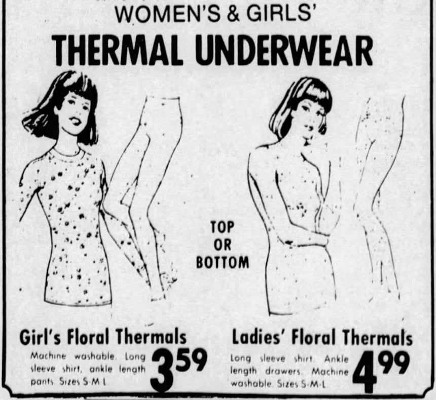 1970s/80s Floral Thermal Shirt and Pants Set, Sears Size S/M, Long John Winter Underwear