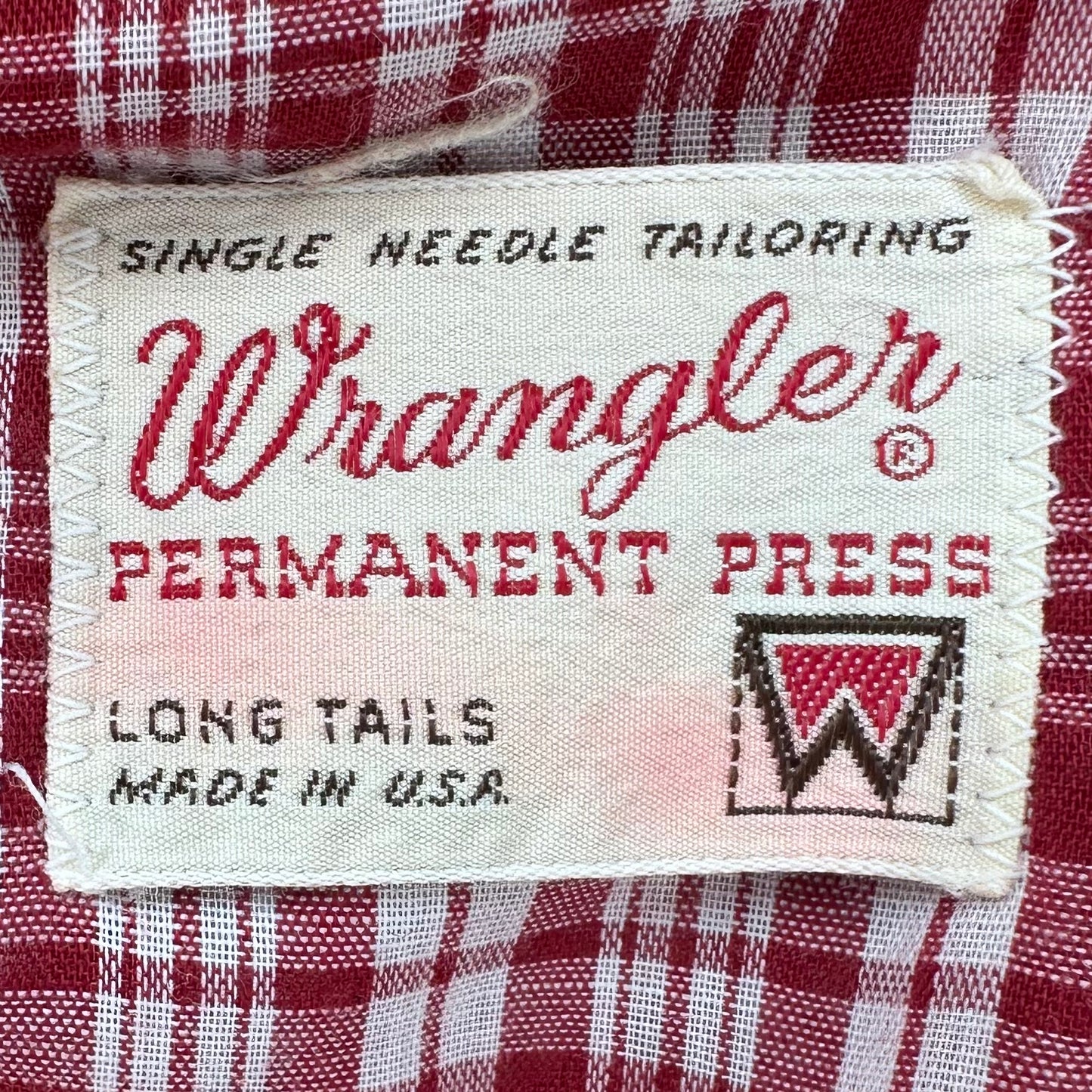 1970s Red Plaid Long Sleeve Western Shirt, Wrangler Size Small