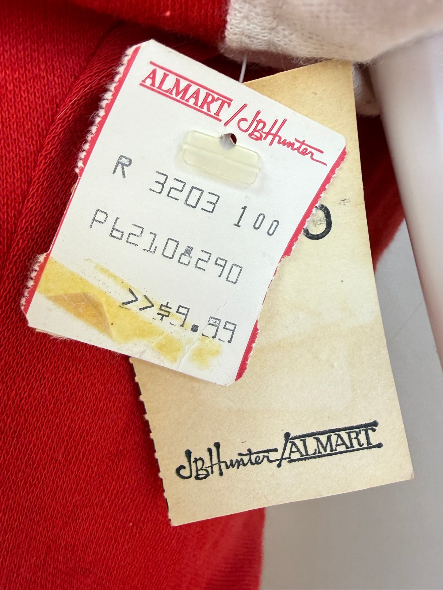 1970s/80s Red Knit Top and Shorts Set with Blue and White Stripes, Size XS-Small, Deadstock