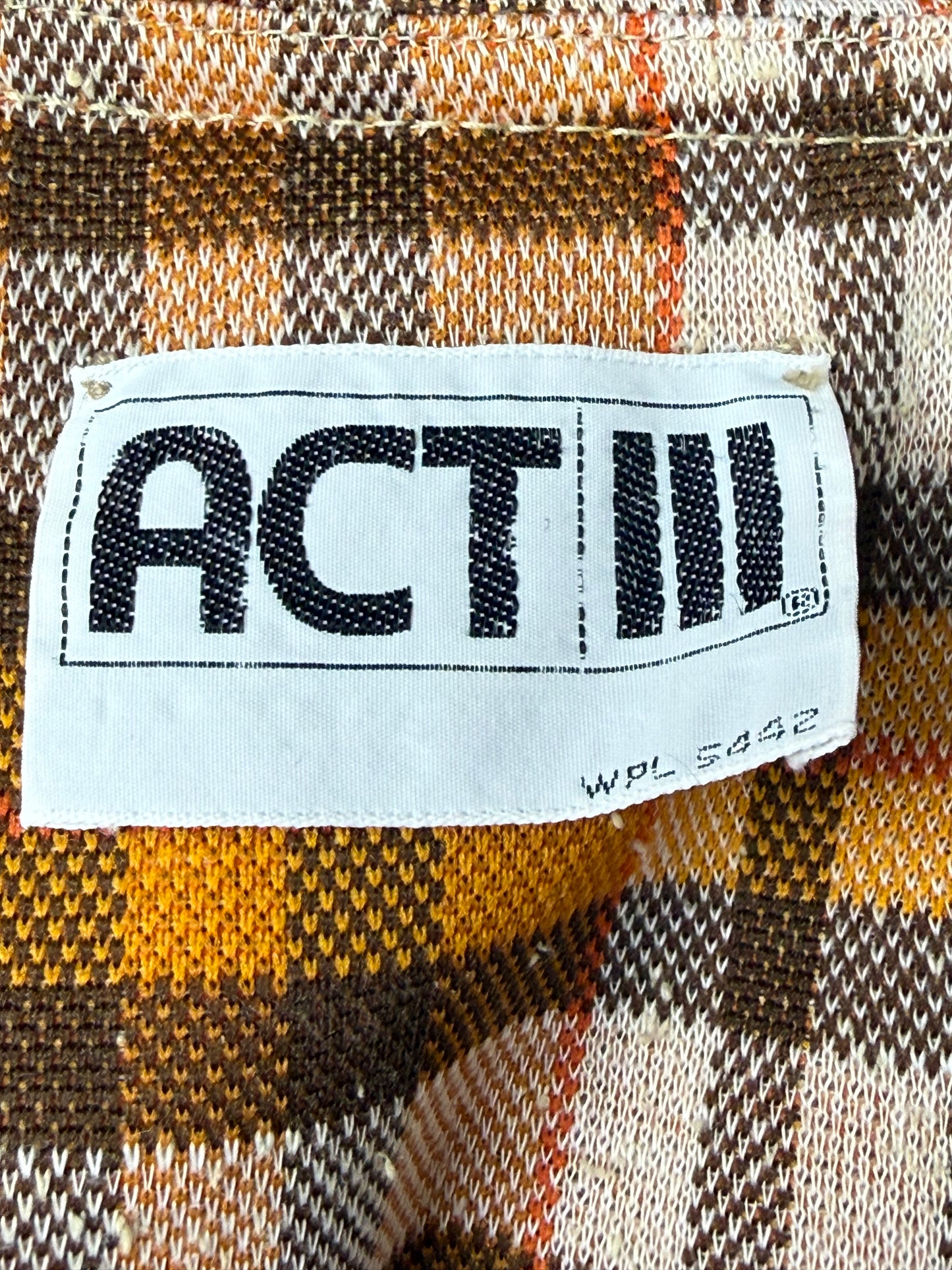1970s Women’s Plaid Double Knit Pant Suit, Vest Top and Pants set, Peck & Peck for Act III Size Small