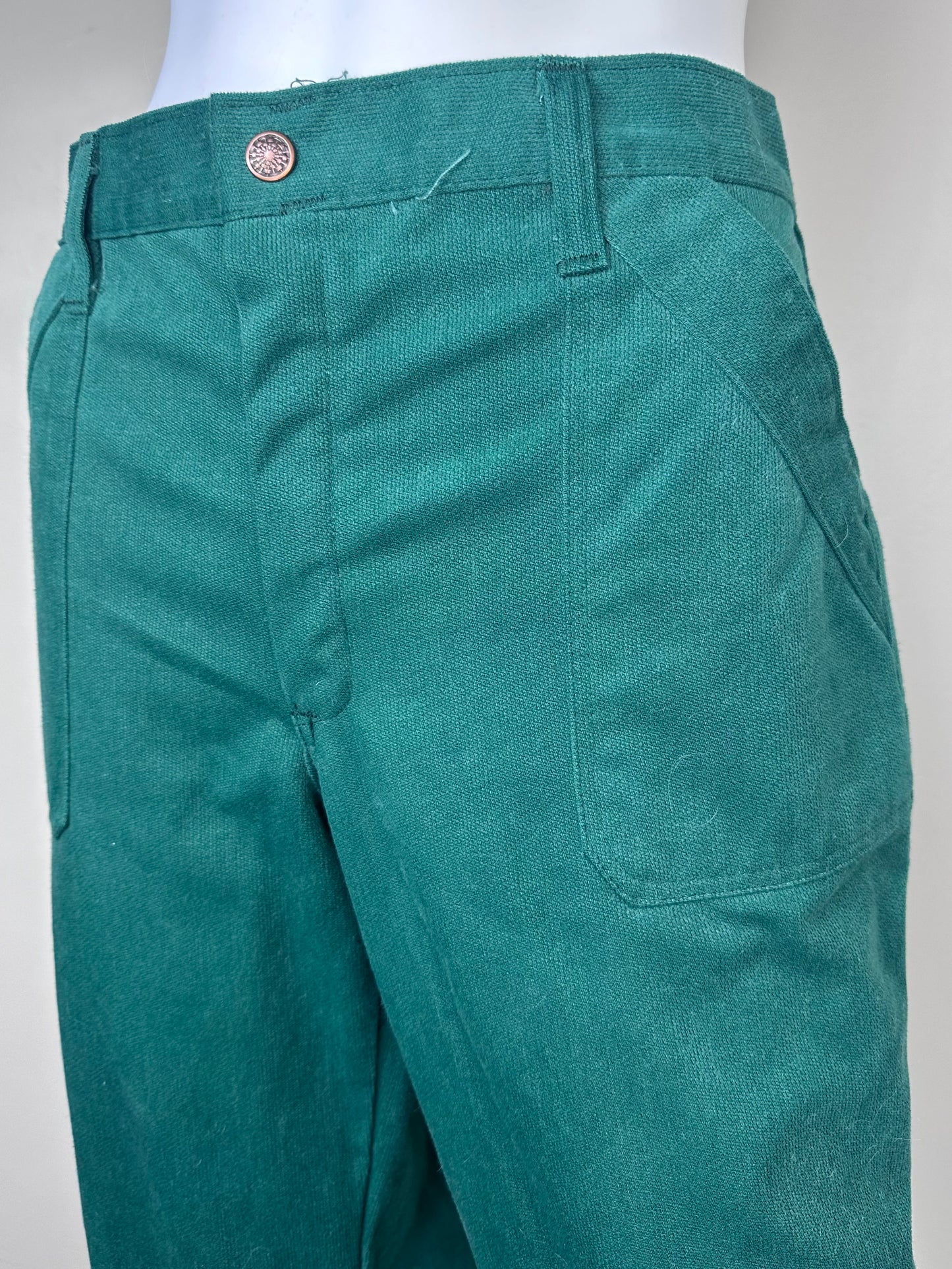 1970s Green Corduroy Flare Leg Pants, Mark Jeans 33"x29"