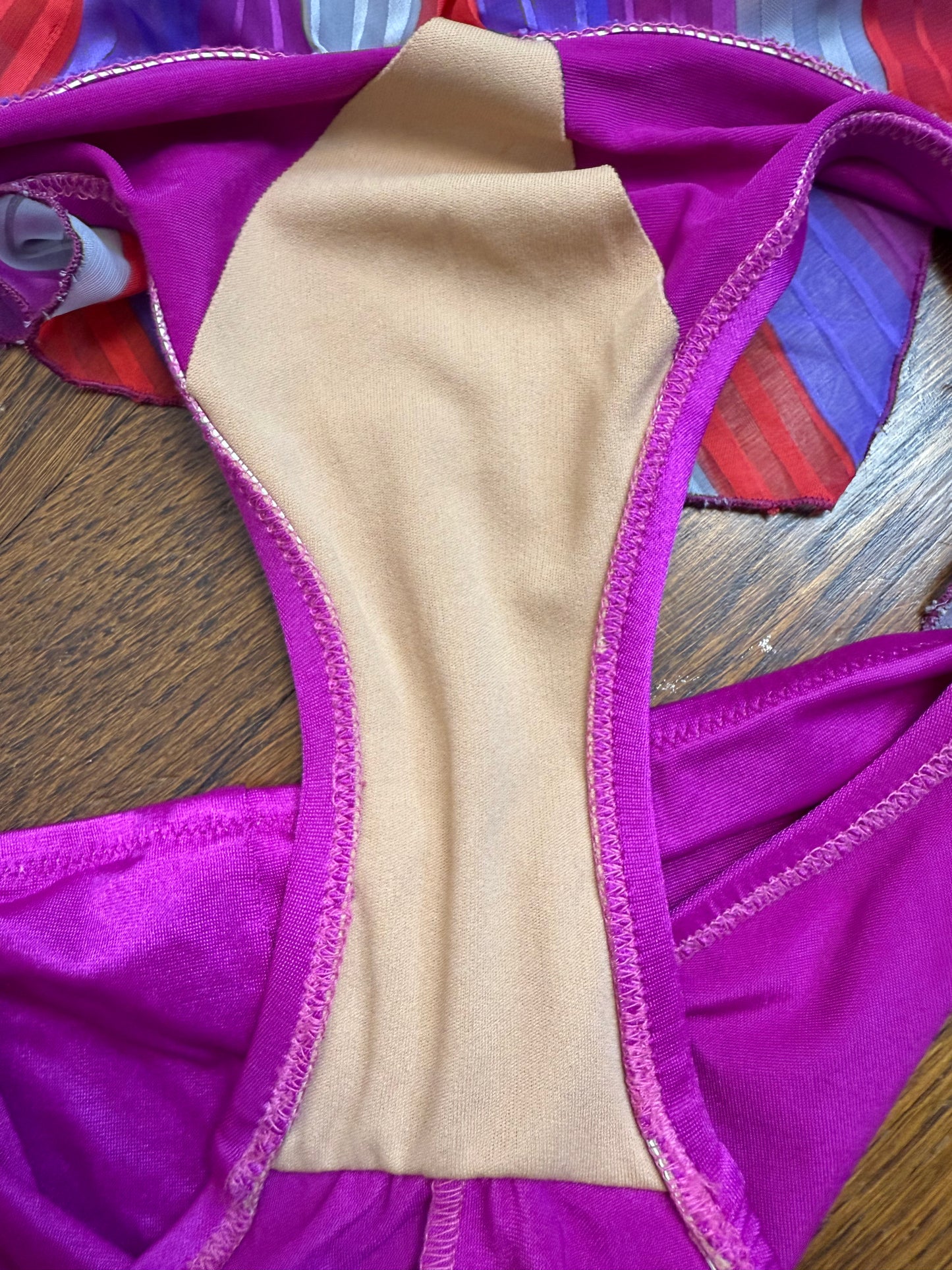 1970s/80s Pink Ruffle Bikini, De Weese Design Size XS/S