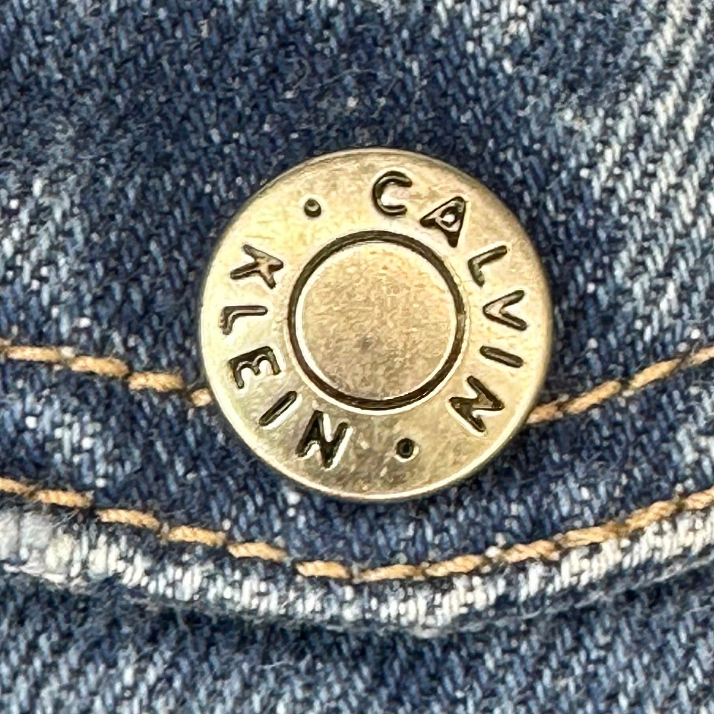 1980s Denim Skirt, Calvin Klein Size XS, Straight Knee Length, Blue Jean