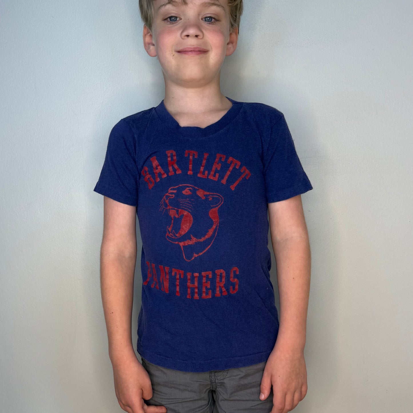 1970s Kids’ Bartlett Panthers T-Shirt, Hanes Size Youth Medium 10-12