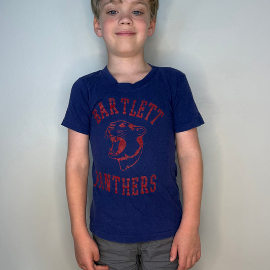 1970s Kids’ Bartlett Panthers T-Shirt, Hanes Size Youth Medium 10-12