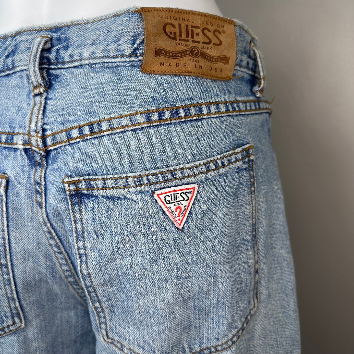 1980s Guess Jeans Shorts, Blue Denim, Georges Marciano, 30.5" Waist