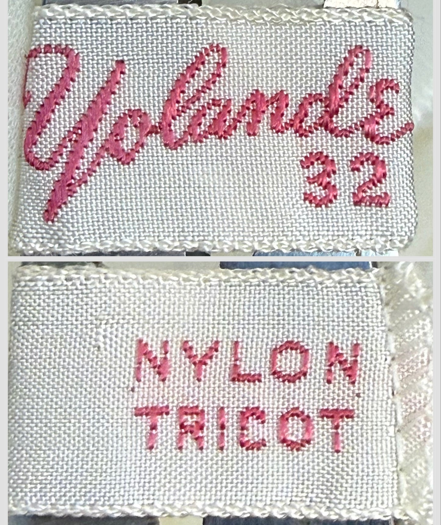 1950s Full Length Peignoir Set with Full Sweep, Sheer Off White Nylon with Cream Lace and Pink Ribbon, Yolande Size 32, XS, Night Gown and Robe, Bridal Lingerie