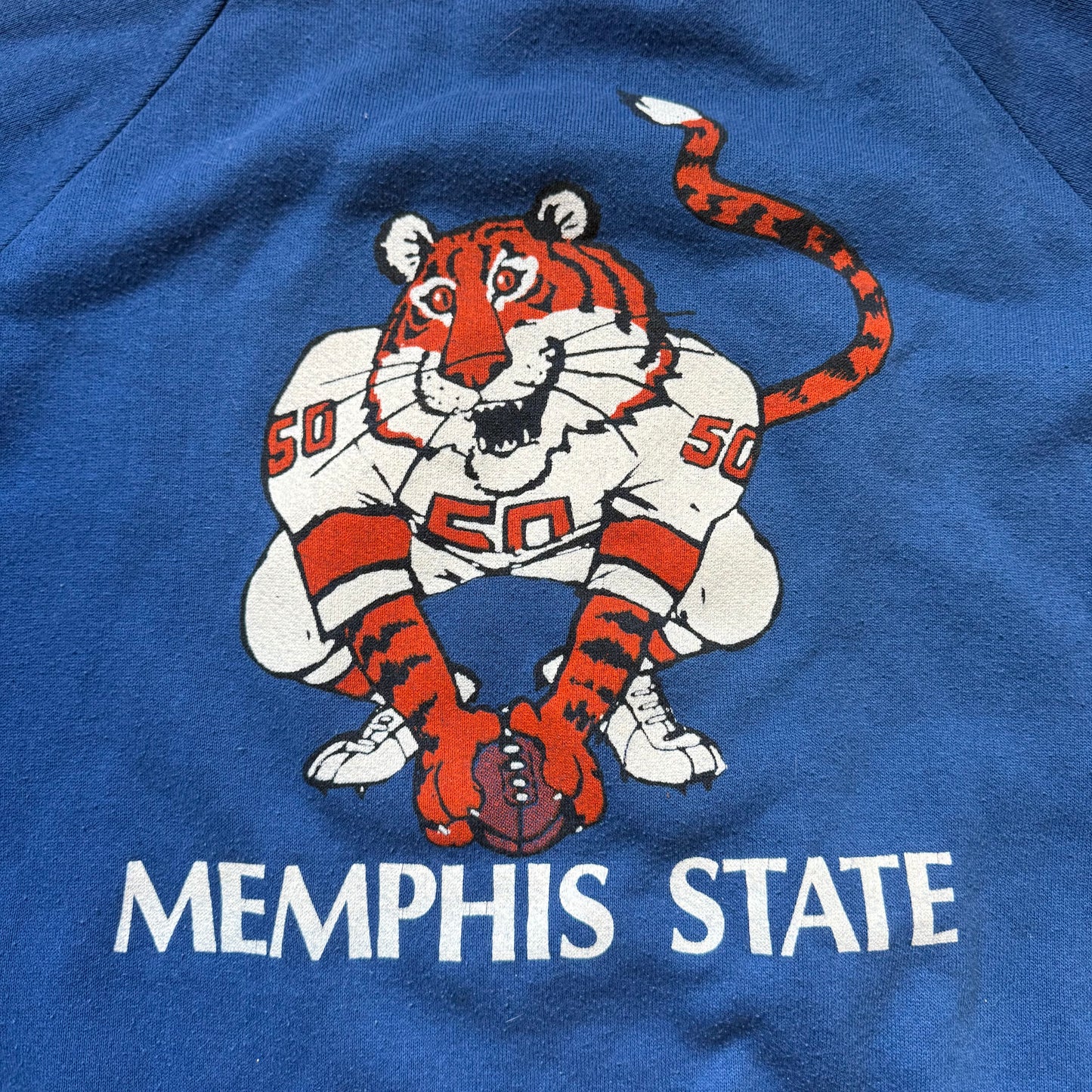 1980s Memphis State University Football Sweatshirt, MSU Tigers, Jerzees by Russell Size Large