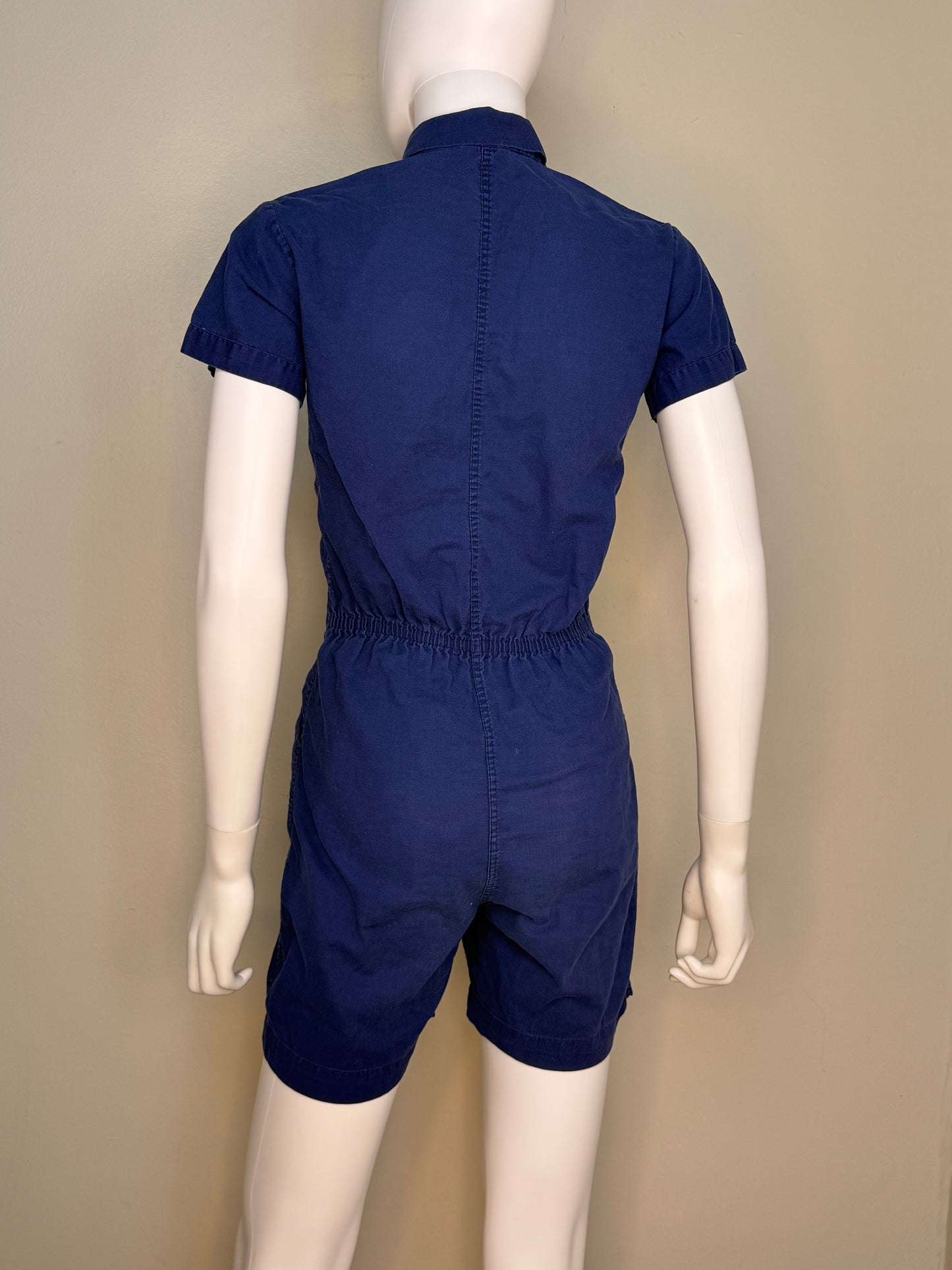 1960s Blue School Gym Uniform Romper, Moore Size Small