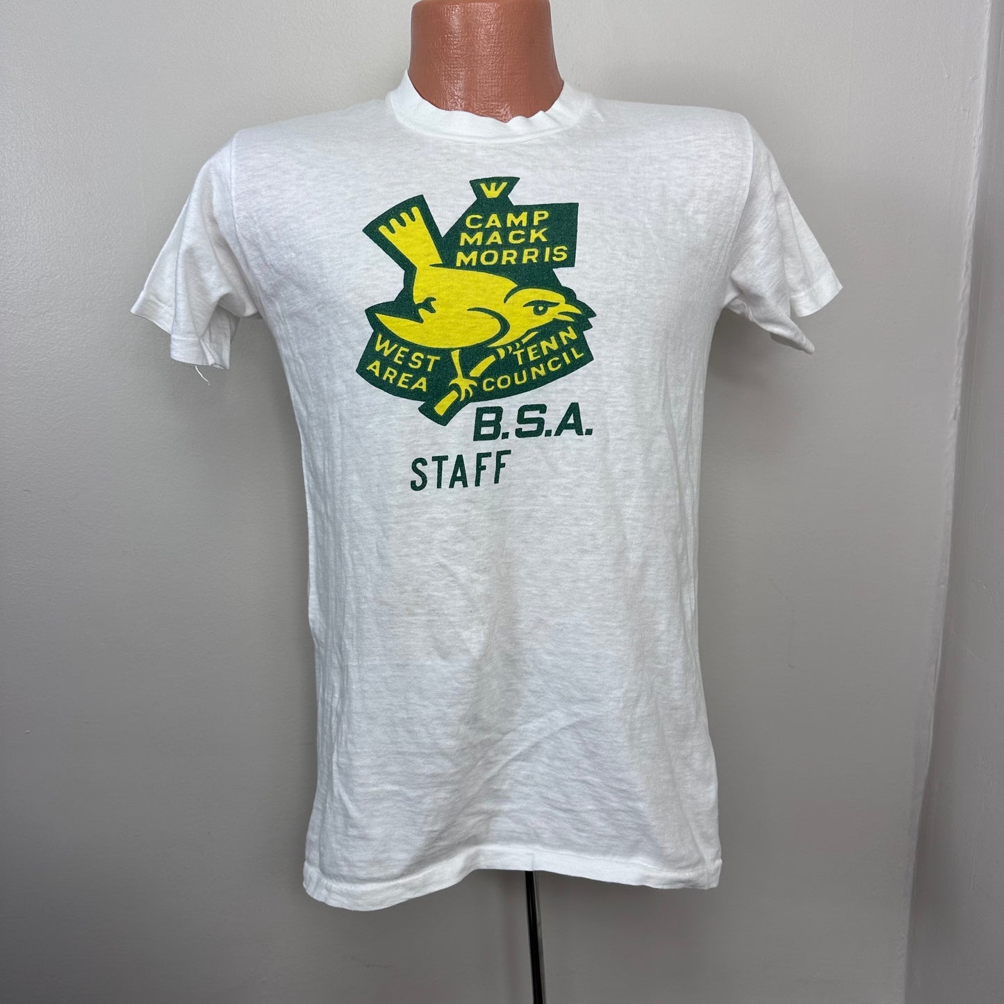 1960s Camp Mack Morris Staff T-Shirt, Size Small, West Tenn Area Council, B.S.A.