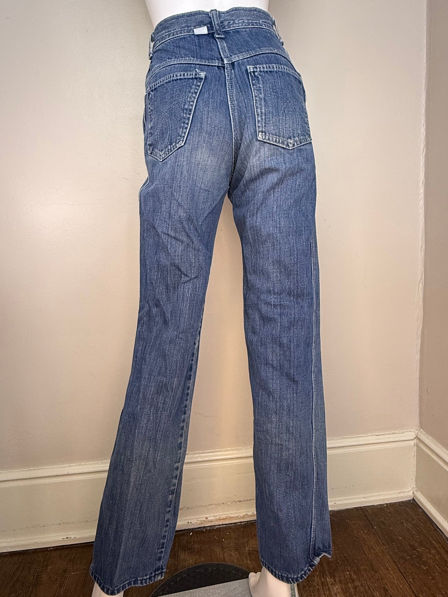 1970s/80s Blue Jeans, High Rise, Straight Leg, March One Size 0, 24.5"x31"
