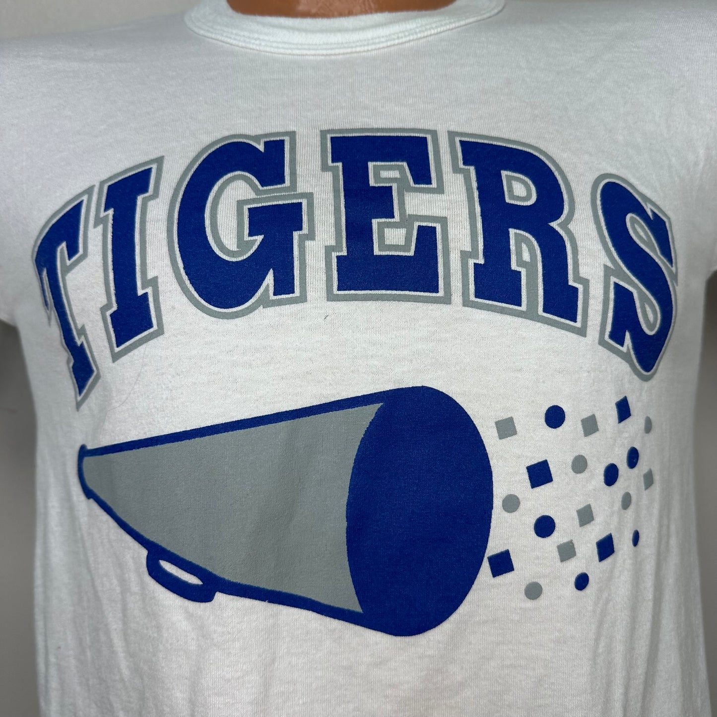 1980s Tigers Cheerleader T-Shirt, Memphis State University, Russell Athletic Size Small