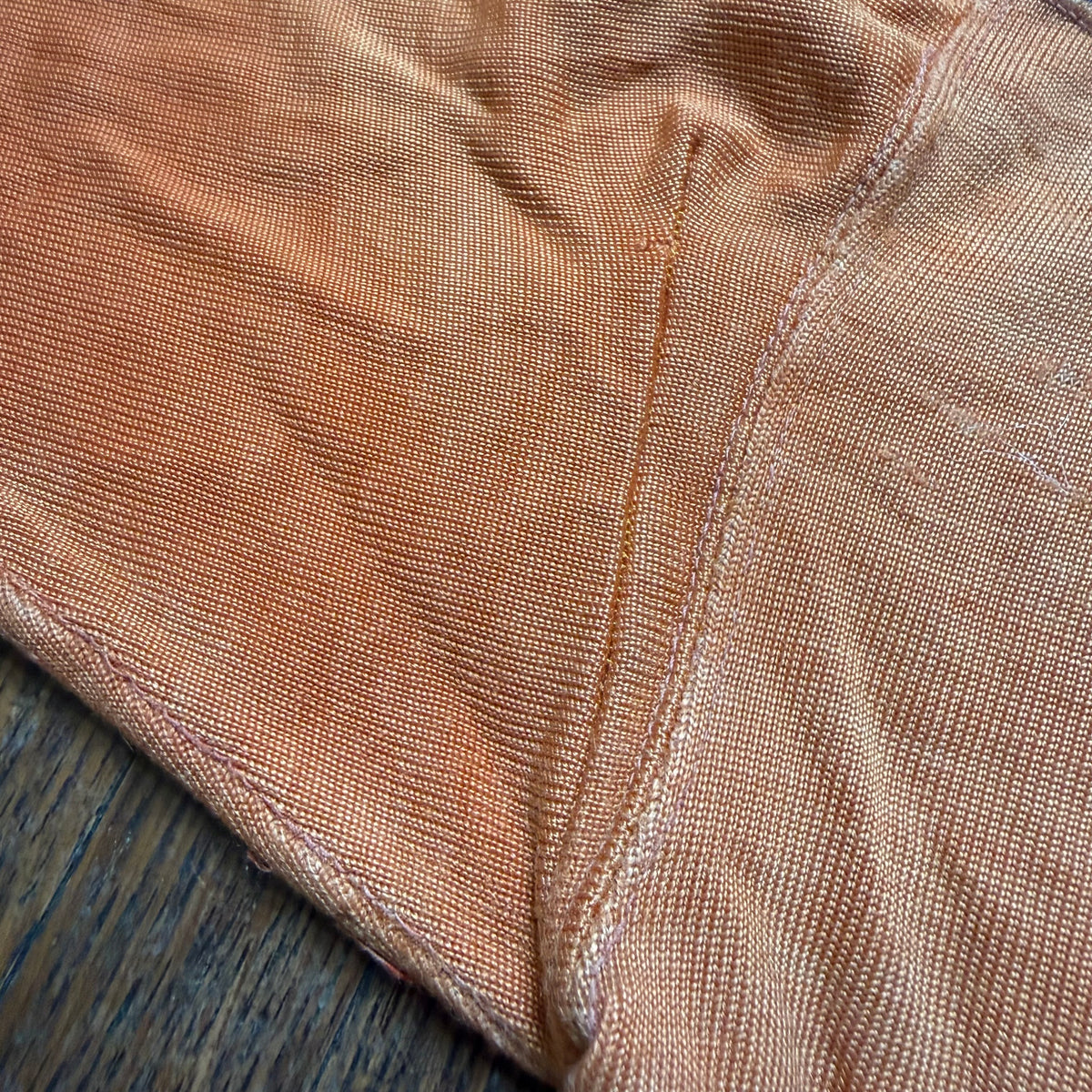1950s Orange and Blue Durene Jersey, Appliqué No 55, Faded and Distressed, Size Medium