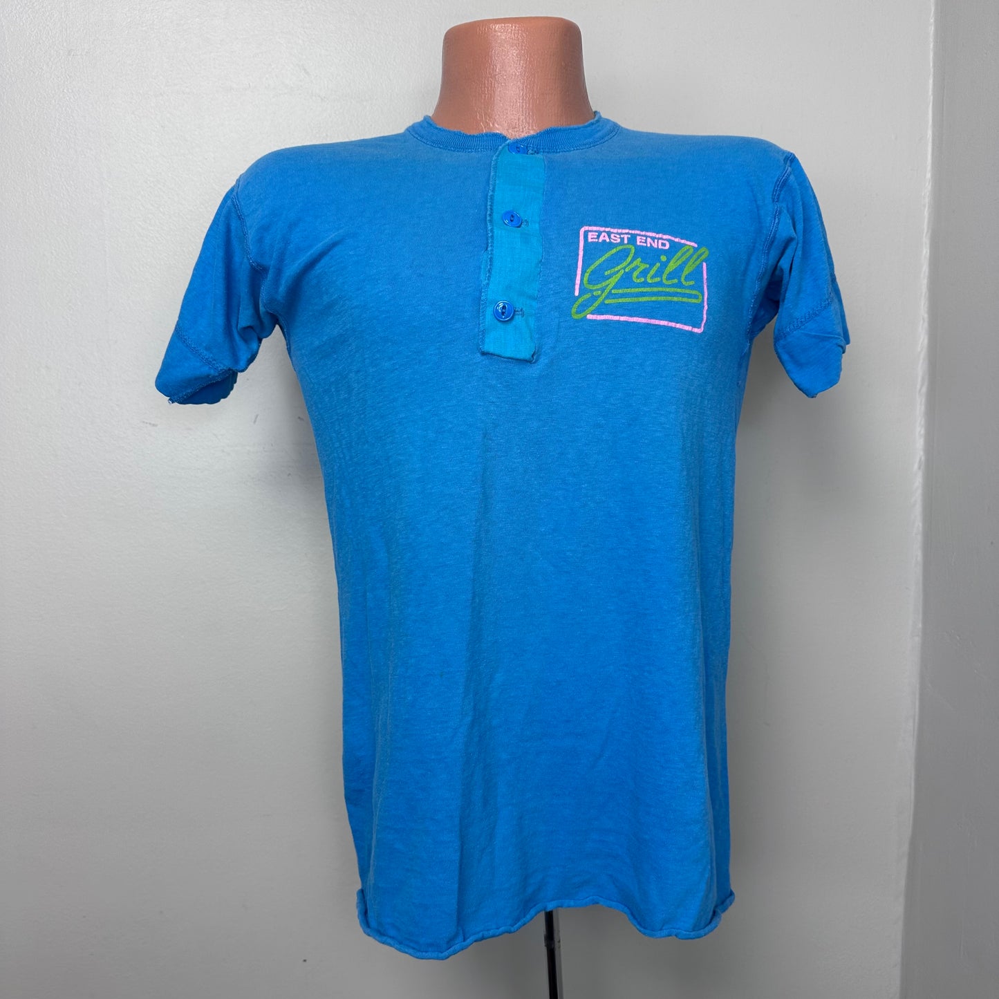 1980s East End Grill Henley T-Shirt, Healthknit Size Small, Memphis Restaurant