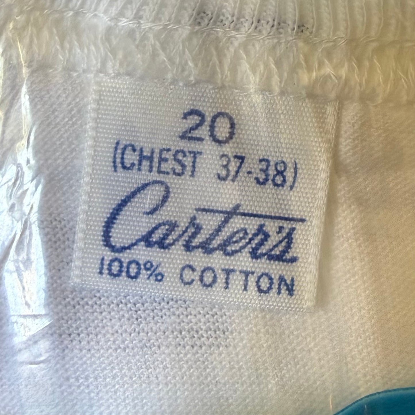 1960s Carter’s Undershirts, White, Boys’ T-Shirts, Size 20 Youth XL, New Old Stock in Package, Pack of 3