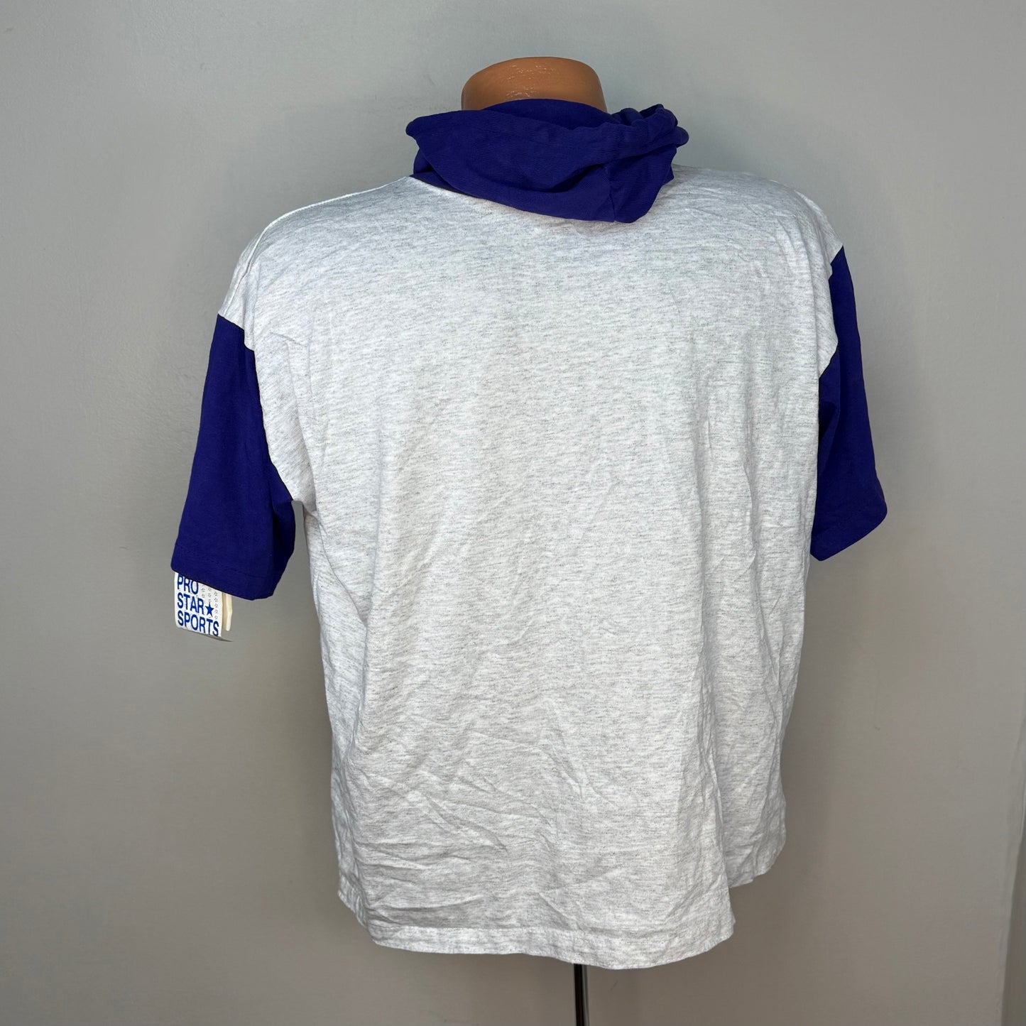 1990s LSU Tigers Hooded T-Shirt, Color Block, Louisiana State University, Pro Star Sports Size Large/XL