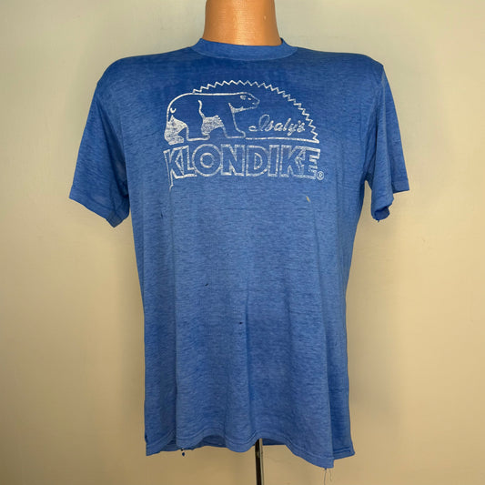 1980s Isaly’s Klondike Bar T-Shirt, What Would You Do For A Klondike Bar?, Paper Thin Distressed Tee, Size M/L