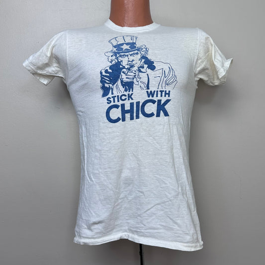 1970s Chick Hendren Campaign T-Shirt, Stick with Chick, Tennessee State Representative, Size XS/S