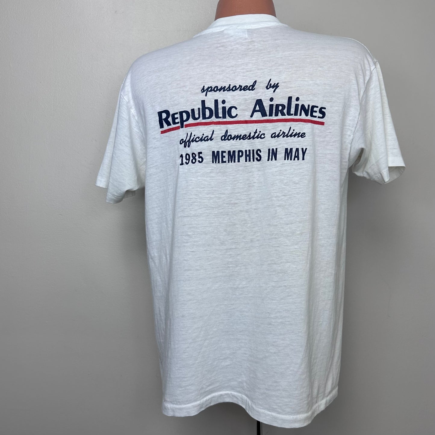 1980s Memphis in May Barbecue Contest 1985, Hanes Size Large, Republic Airlines, Sooey Side Squad