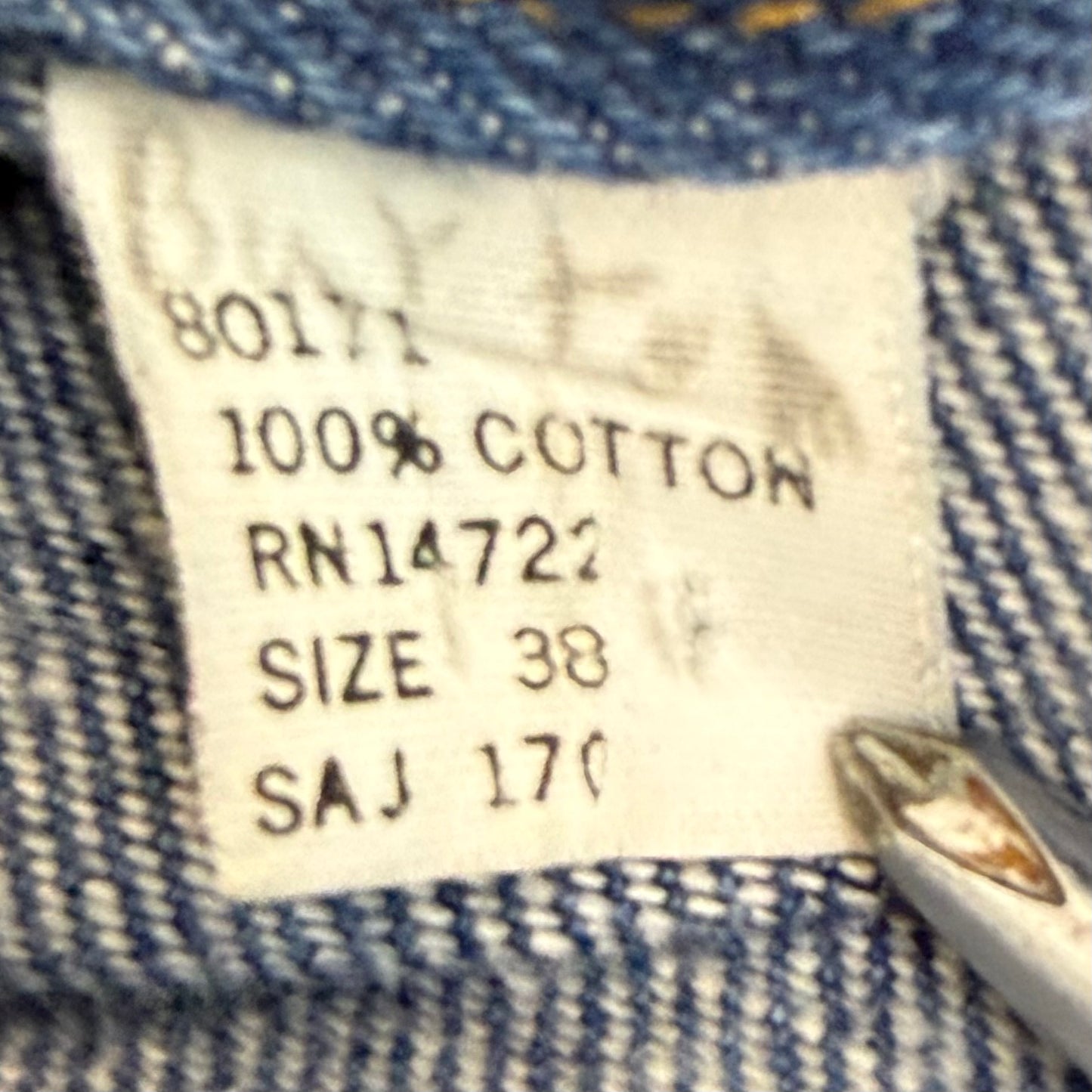 1970s Denim Shirt Jacket, Western, Size Small-Medium