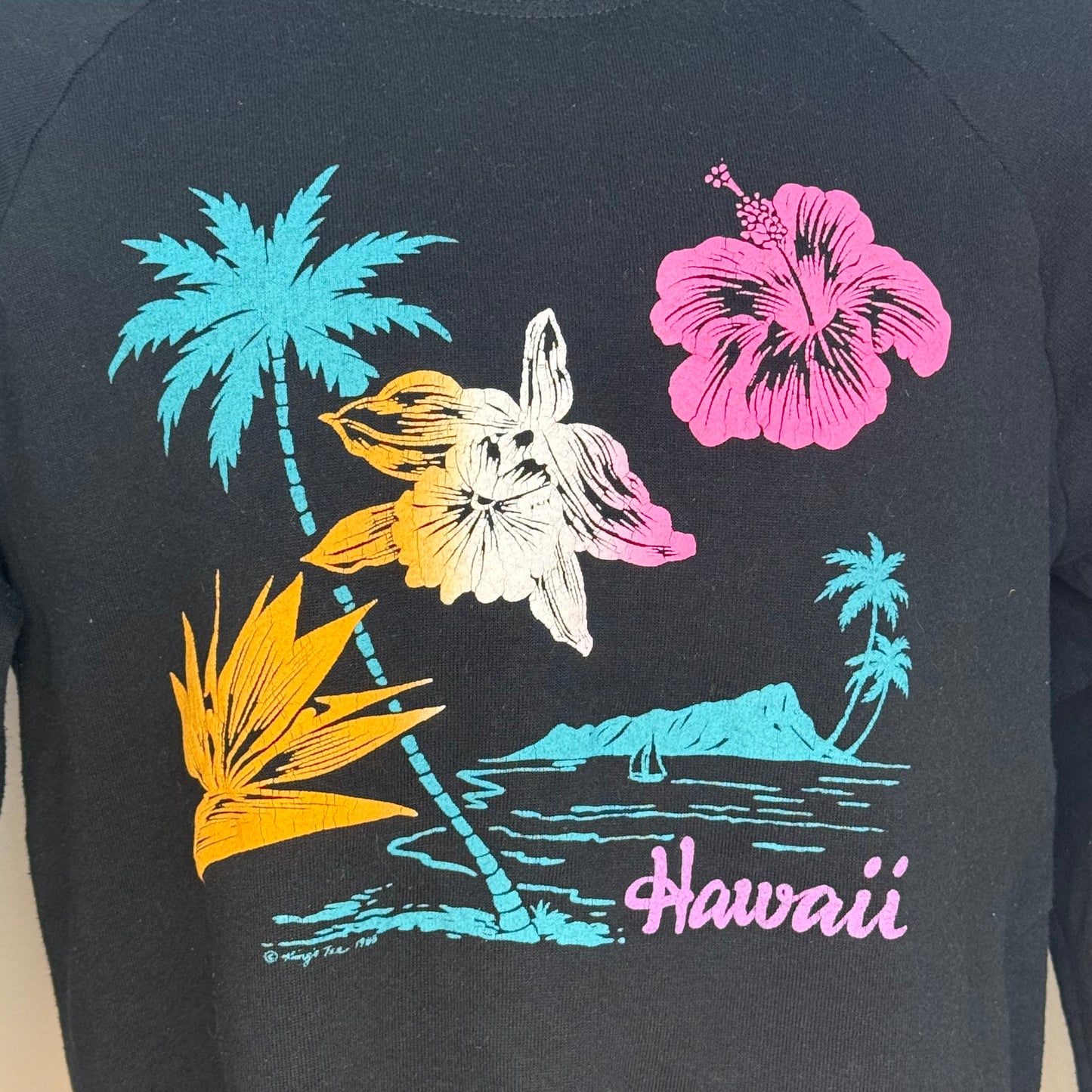 1980s Hawaii Black Sweatshirt, Jerzees Size Large