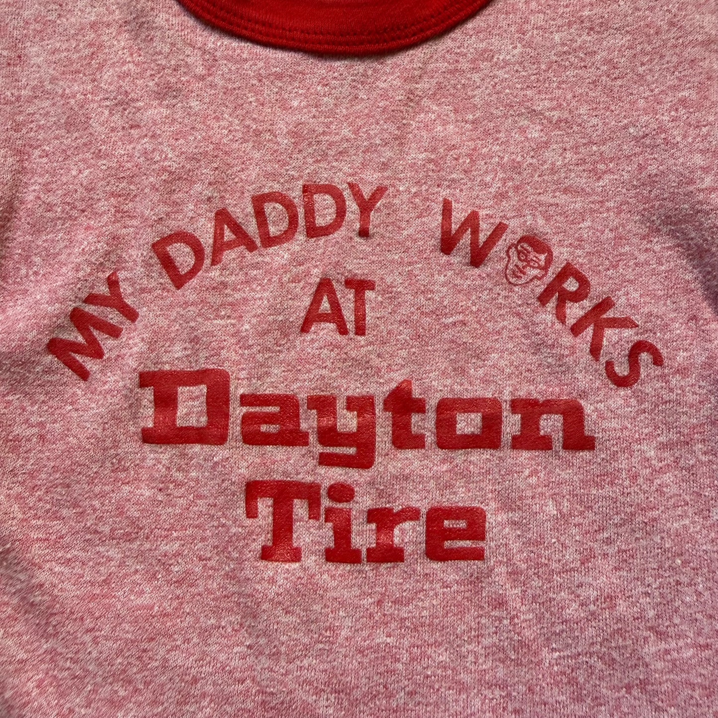 1970s/80s Kids' My Daddy Works at Dayton Tire Ringer T-Shirt, Sportswear by Wolf Size 2-4