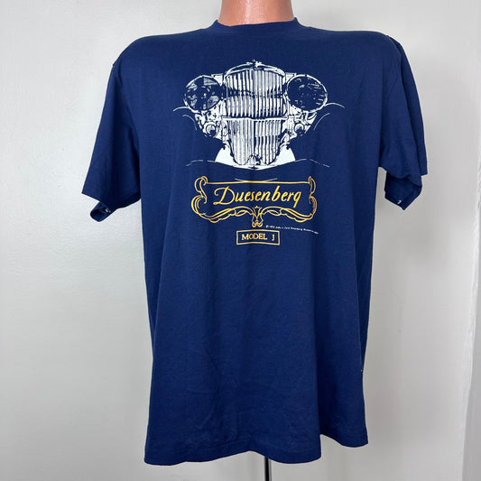 1970s/80s Duesenberg Model J T-Shirt, Logo 7 Size Large, Auburn Cord Duesenberg Museum, Antique Car 1920s 1930s