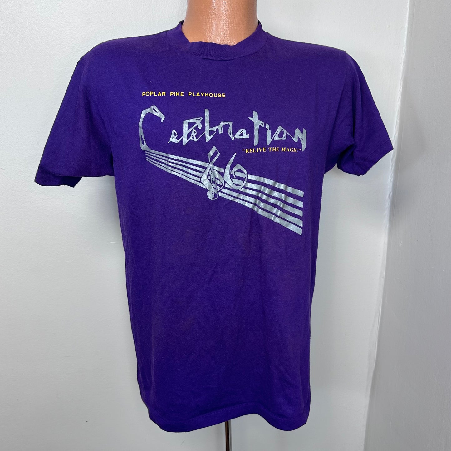 1980s Poplar Pike Playhouse Celebration 86 T-Shirt, Hanes Size Medium, Germantown High School