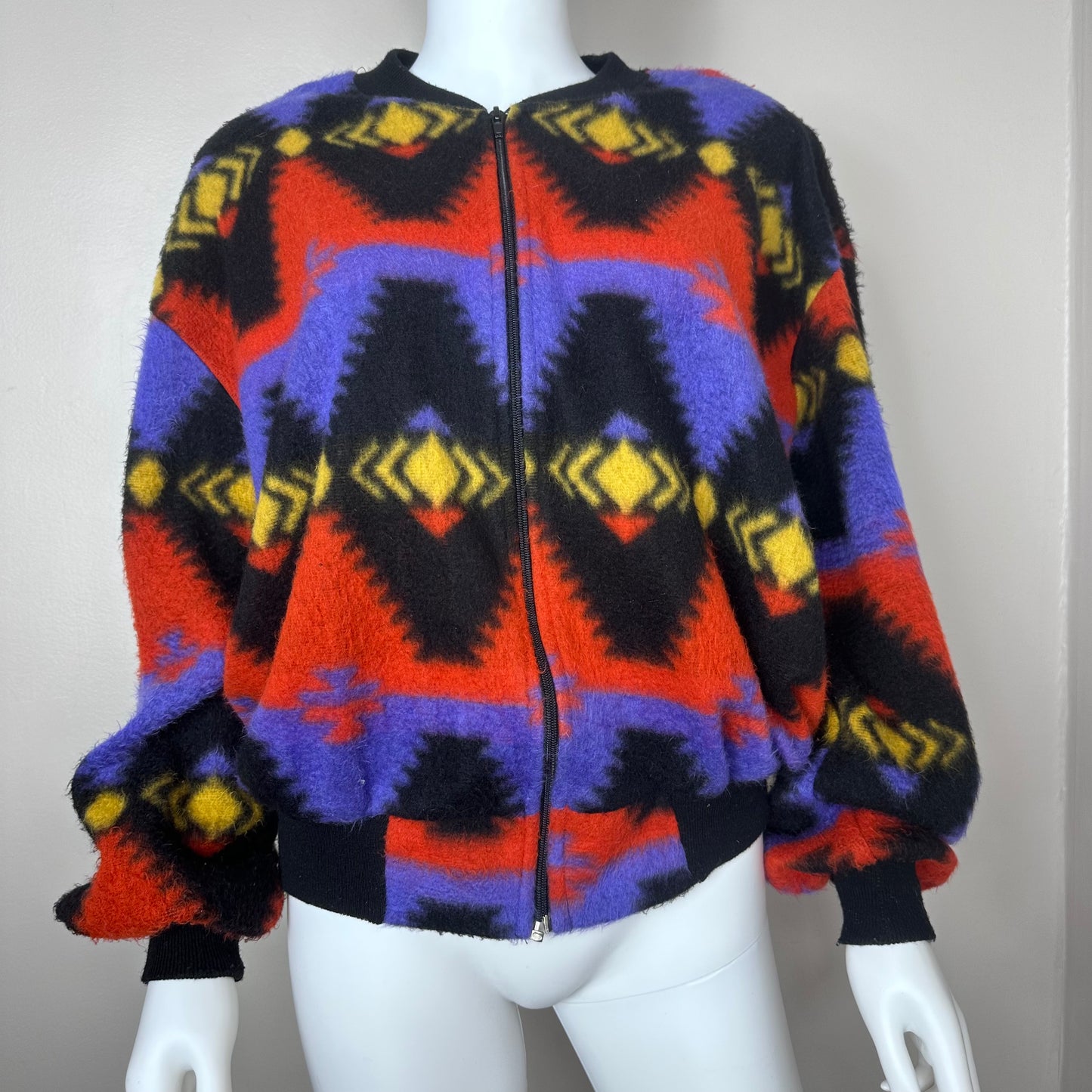 1990s Fuzzy Aztec Jacket, Forever Young Size Large